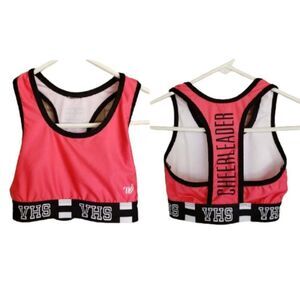 Junior XS Sports Bra Pink VHS Cheerleader Racerback Sports Bra Top